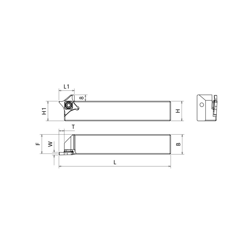 External Shallow Grooving Toolholder
