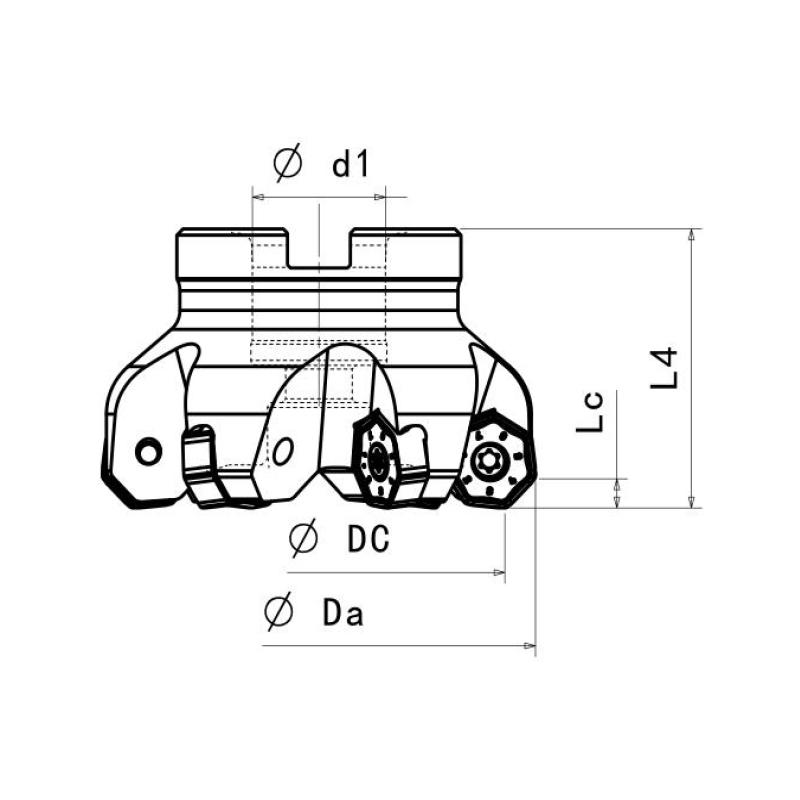FACE MILL CUTTER；Kr=45°