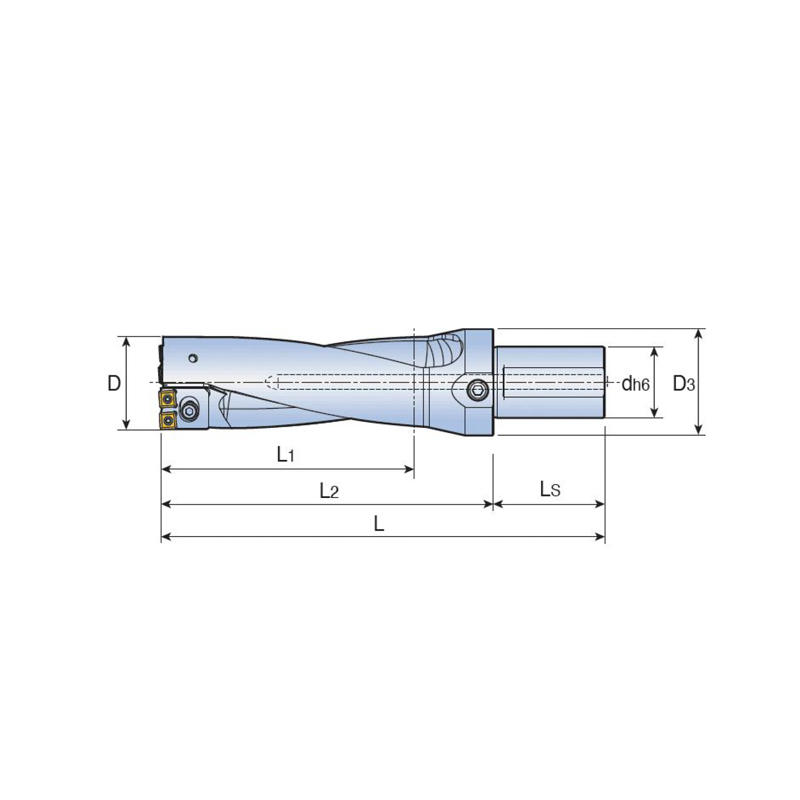 Indexable cartridge drill shank