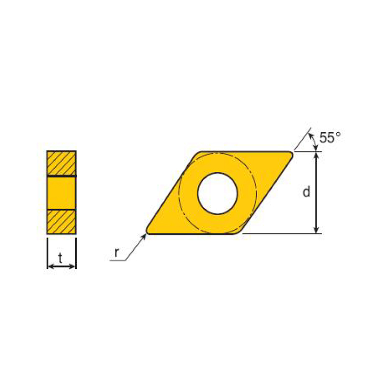 Negative 55°Rhombus insert
