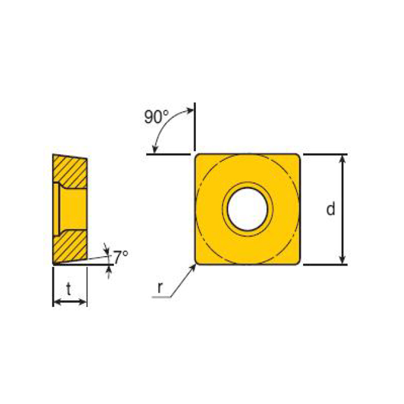 POSITIVE7°REAR ANGLE 55°RHOMBIC insert