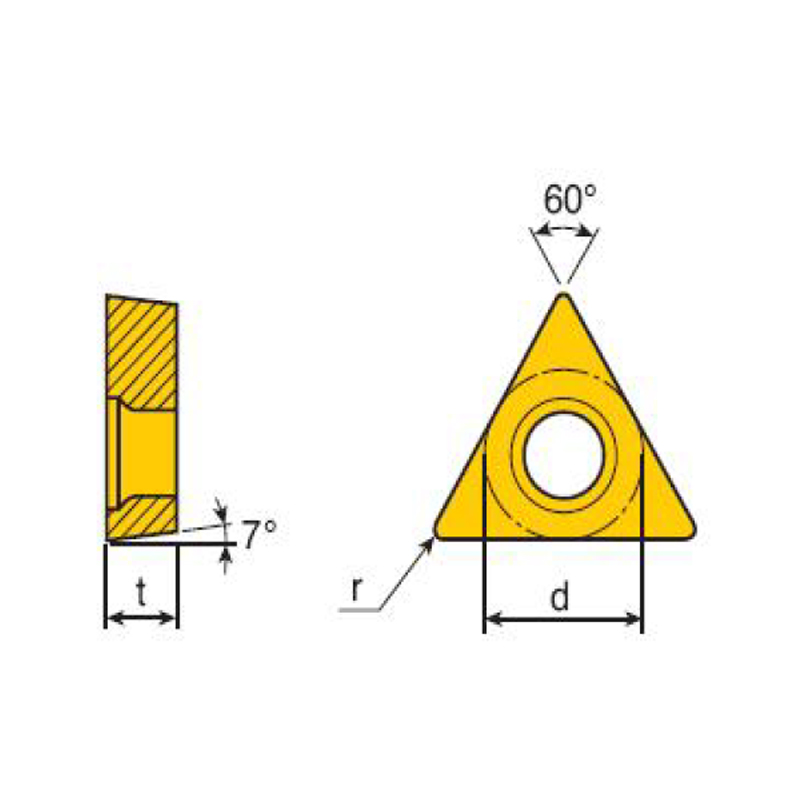 POSITIVE7°REAR ANGLE TRIANGLE insert