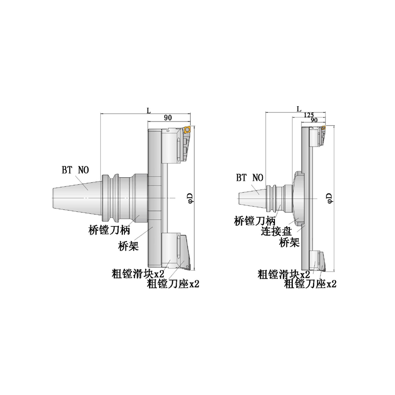 Lightweight Aluminum Bridge Rough Boring Tool (Large Bore)，RANGE φ150-φ850