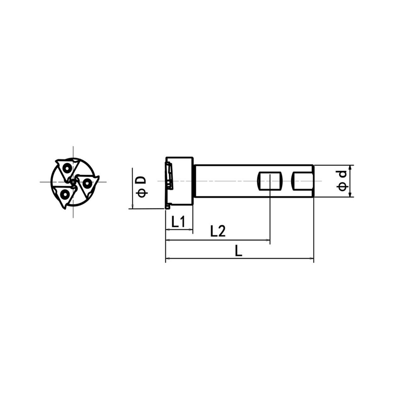 Shallow groove milling cutter shank