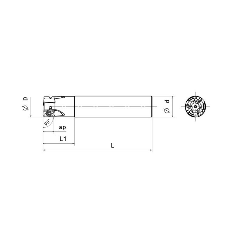 END MILL CUTTER，Kr=90°