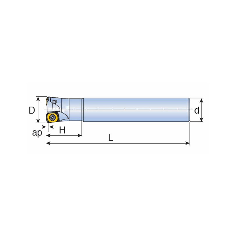 High feed end mill shank