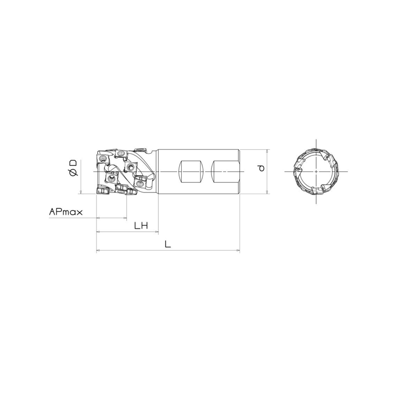 Corn milling cutter HOLDER，Kr=90°