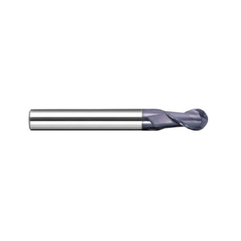 High hardness steel machining, two-edged straight shank ball  nose solid carbide end mill