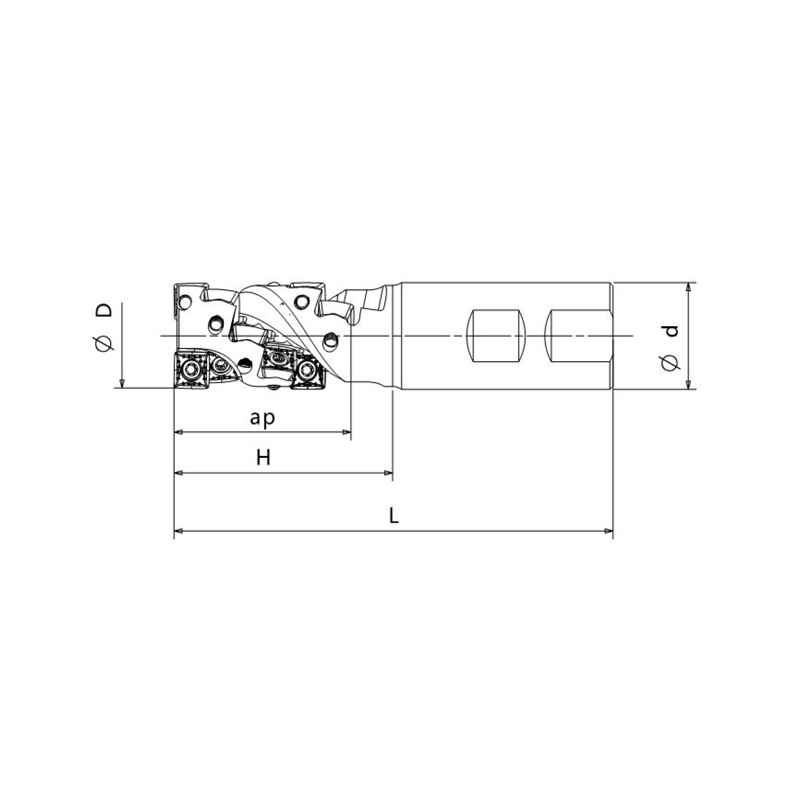 Corn milling cutter HOLDER，Kr=90°