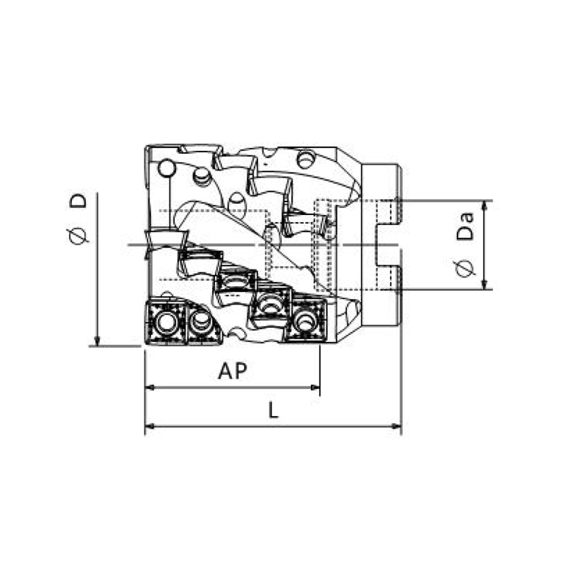 CORN TYPE MILL CUTTER HOLDER，Kr=90°